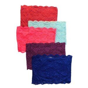 Bozzolo 5-Pack Floral Lace Bandeaus Front Lined